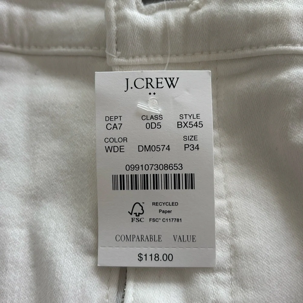NWT J. Crew Petite High Rise Flare Crop Jean Pant in Signature Stretch 34P WHITE - Picture 11 of 12